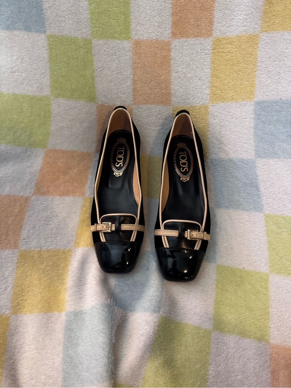 TOD'S Black Patent Leather Ballet Flats